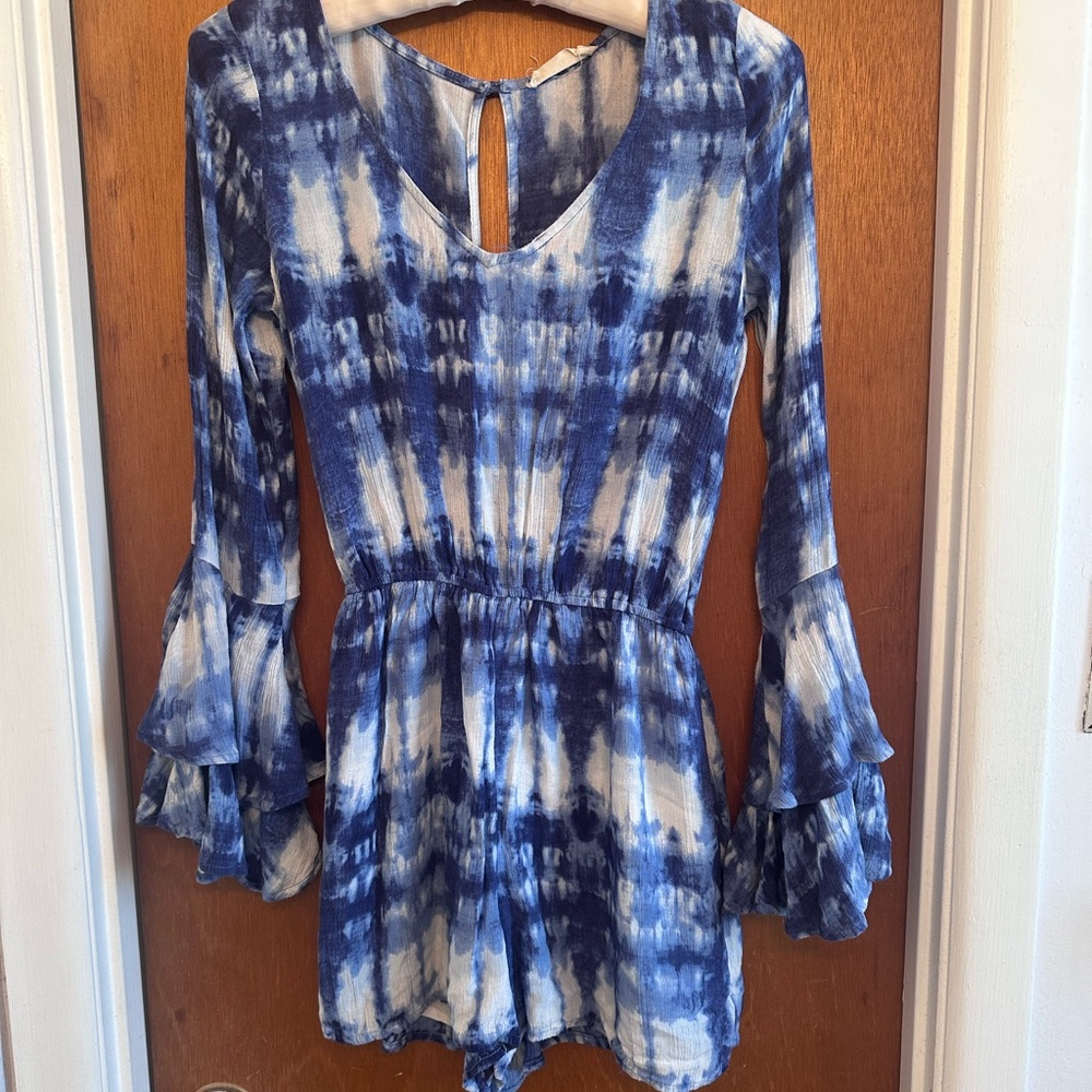 Tie-Dye Long Sleeve Romper